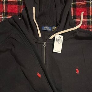 🦸‍♂️Big & Tall Ralph Lauren Black Zip-Up with Red Polo Logo men’s 4XLT